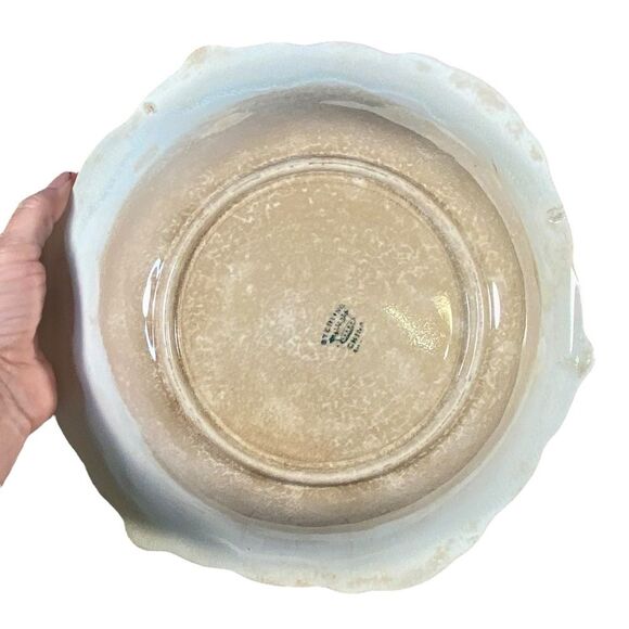 Vintage Porcelain Serving Bowl Stamped Sterling China Grape Pattern Fruit Bowl - Picture 4 of 8